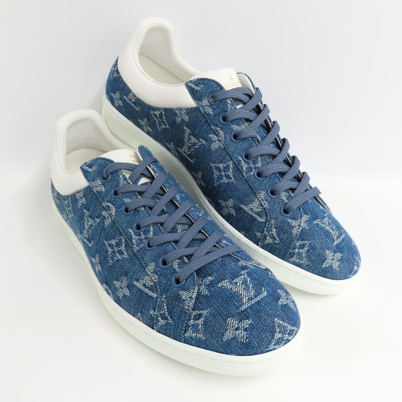 Louis Vuitton Luxembourg Line Sneakers Monogram Denim 8 Blue White