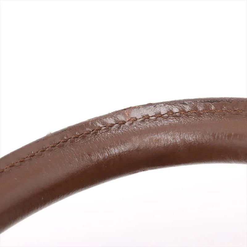 Gucci Jackie Leather Canvas Handbag Tote Brown