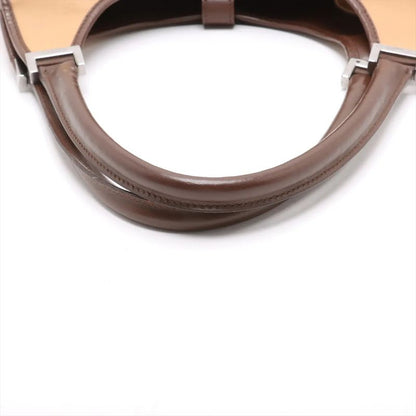 Gucci Jackie Leather Canvas Handbag Tote Brown