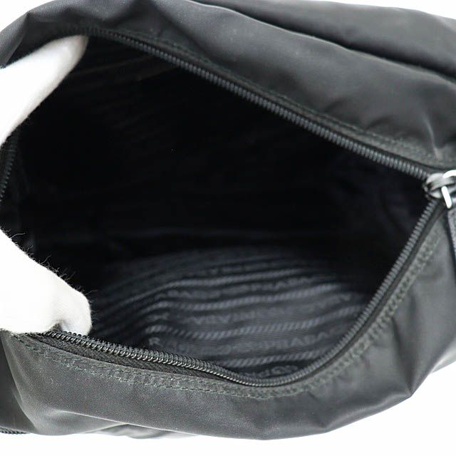 Prada Triangle Logo Nylon Messenger Shoulder Bag Black Aa