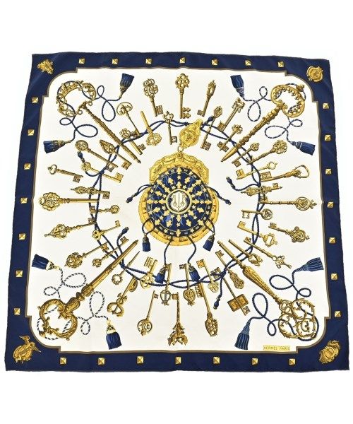 Hermes Bandana Scarf Silk White