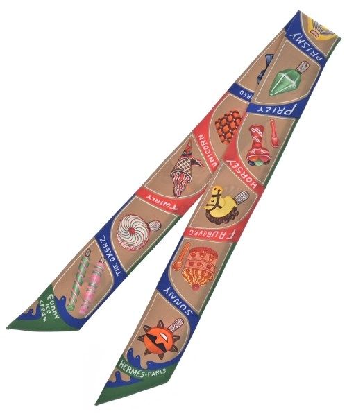 Hermes Bandana Scarf Silk Beige