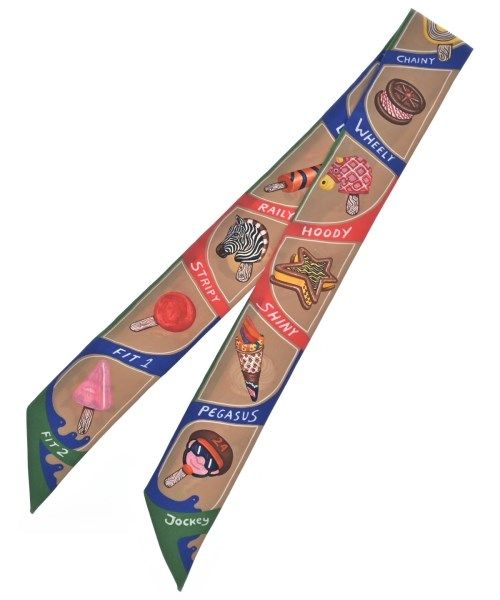Hermes Bandana Scarf Silk Beige