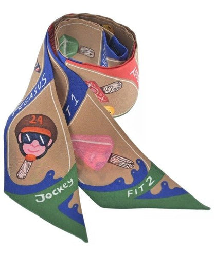 Hermes Bandana Scarf Silk Beige