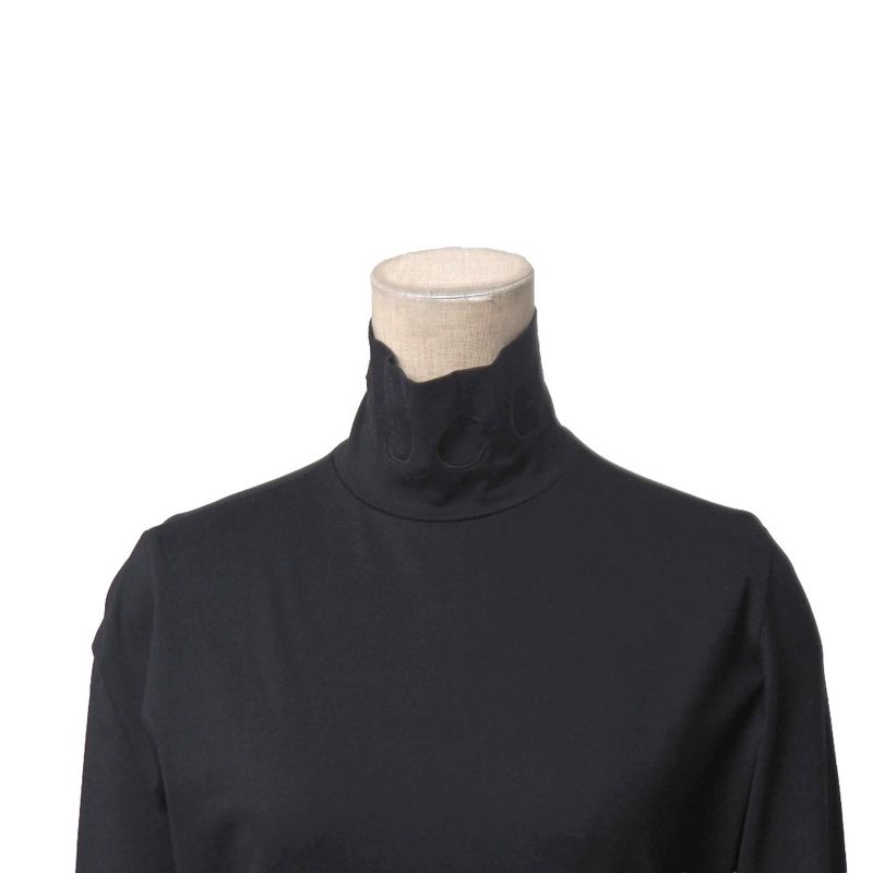 Gucci Vintage M Jersey High Neck Long Sleeve Hat Black