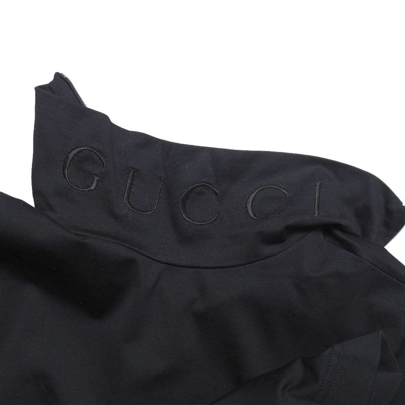 Gucci Vintage M Jersey High Neck Long Sleeve Hat Black