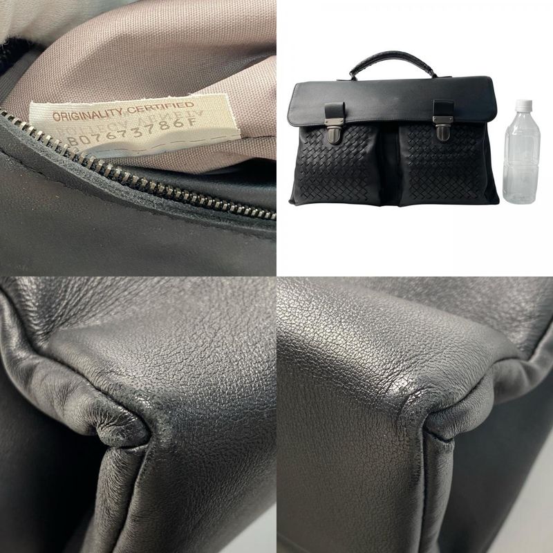 Bottega Veneta Business Briefcase Leather Black