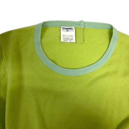 Chanel Knit Sweater Crew Neck Cashmere Short Sleeve 44