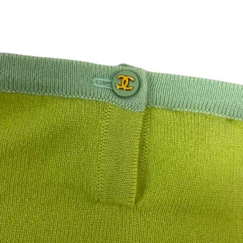 Chanel Knit Sweater Crew Neck Cashmere Short Sleeve 44