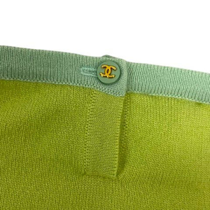 Chanel Knit Sweater Crew Neck Cashmere Short Sleeve 44