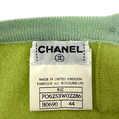 Chanel Knit Sweater Crew Neck Cashmere Short Sleeve 44