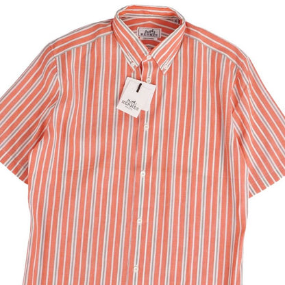 Hermes Shirt Short Sleeve Striped Linen