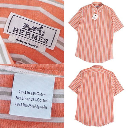 Hermes Shirt Short Sleeve Striped Linen