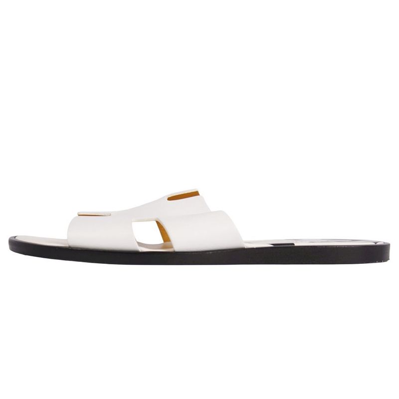 Hermes Sandals Izmir Logo Leather Shoes