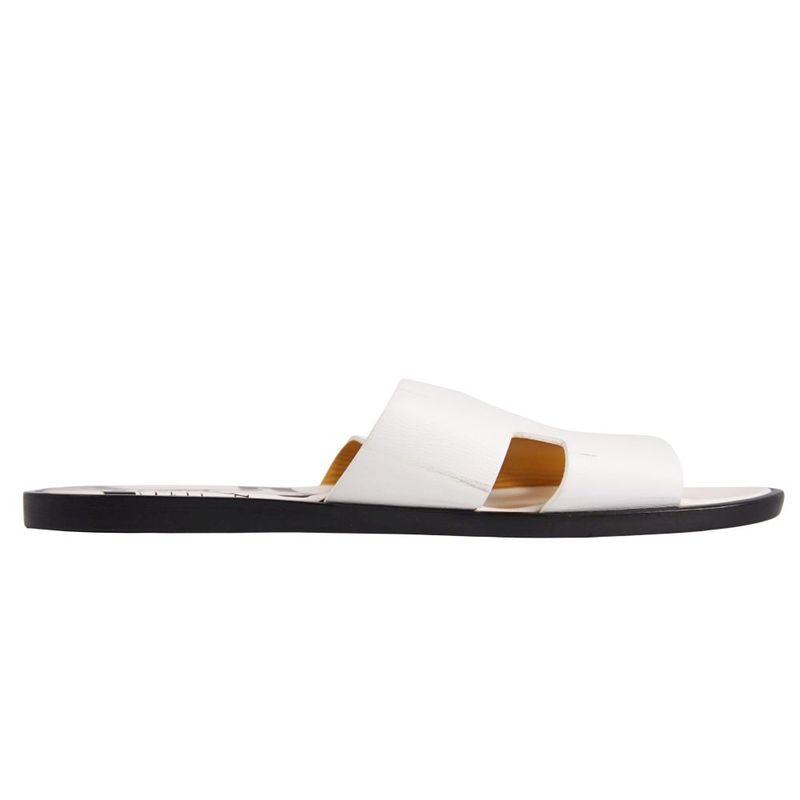 Hermes Sandals Izmir Logo Leather Shoes