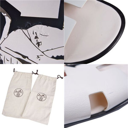 Hermes Sandals Izmir Logo Leather Shoes