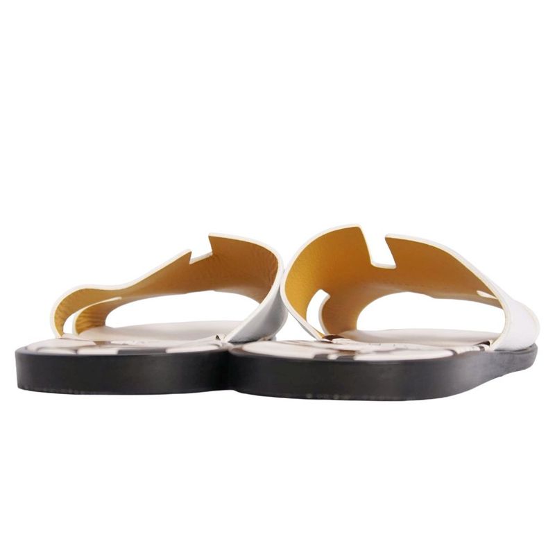Hermes Sandals Izmir Logo Leather Shoes