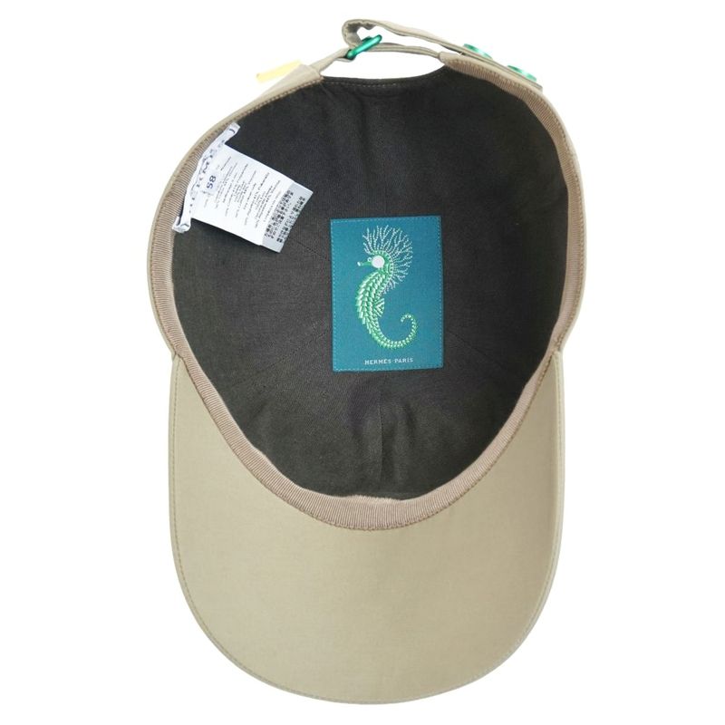 Hermes Hat Riley Cap Logo Button