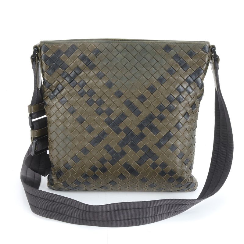 Bottega Veneta Intrecciato Leather Shoulder Bag Crossbody Messenger Business