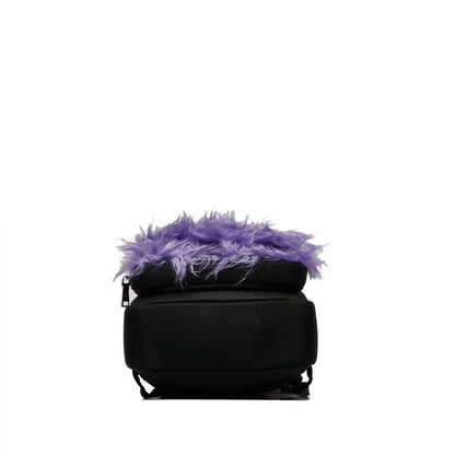 Prada Frankenstein Backpack Black Purple Nylon Fur