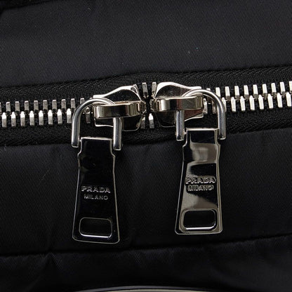 Prada Frankenstein Backpack Black Purple Nylon Fur