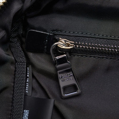 Prada Frankenstein Backpack Black Purple Nylon Fur