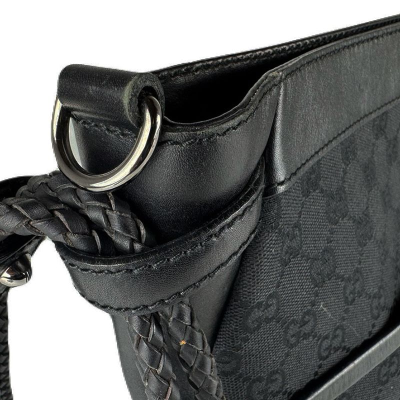 Gucci Shoulder Bag Leather Canvas