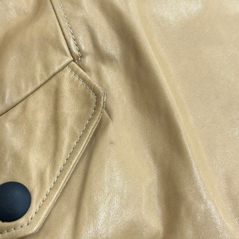 Bottega Veneta Leather Double Riders Jacket Camel Brown 42