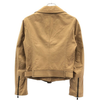 Bottega Veneta Leather Double Riders Jacket Camel Brown 42