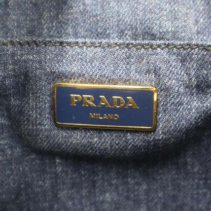 Prada Canapa Denim Handbag Indigo Blue
