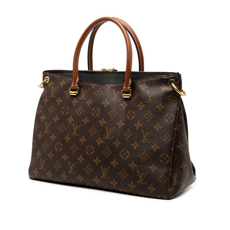 Louis Vuitton Monogram Pallas 2-Way Shoulder Bag Brown Noir Black