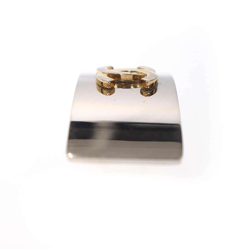 Chanel CC Logo Metal Barrette Silver