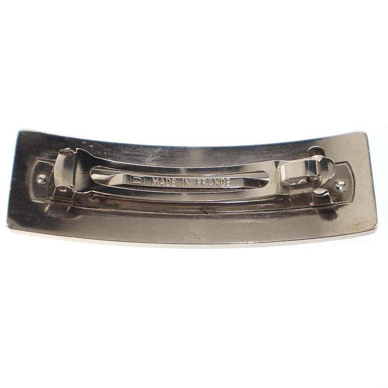 Chanel CC Logo Metal Barrette Silver