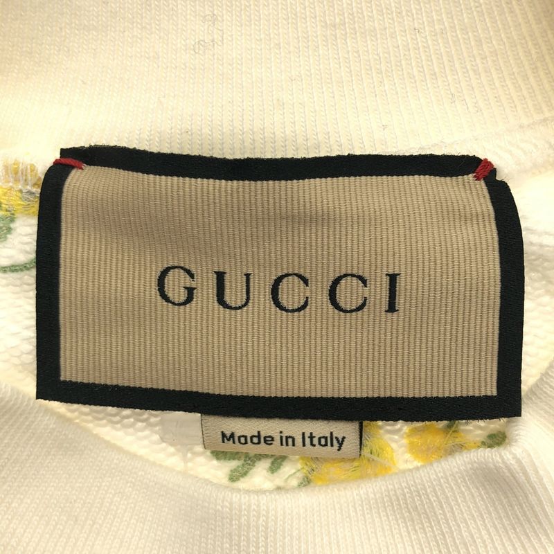Gucci Flower Embroidery Logo Sweatshirt Trainer White Sneaker