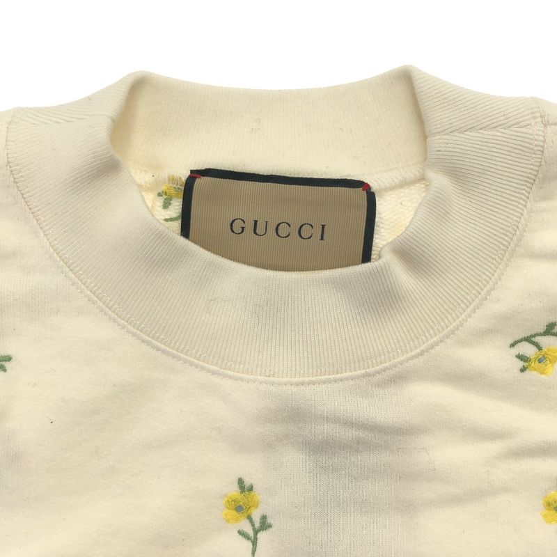 Gucci Flower Embroidery Logo Sweatshirt Trainer White Sneaker