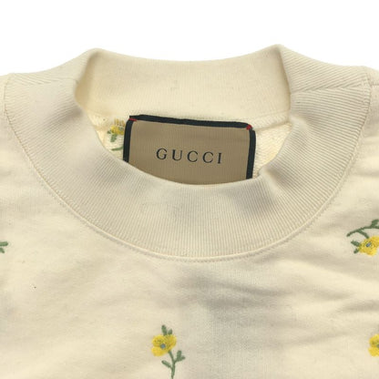 Gucci Flower Embroidery Logo Sweatshirt Trainer White Sneaker