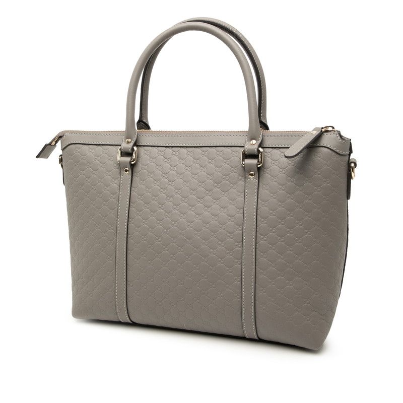 Gucci Micro Guccissima 2-Way Shoulder Bag Gray Leather