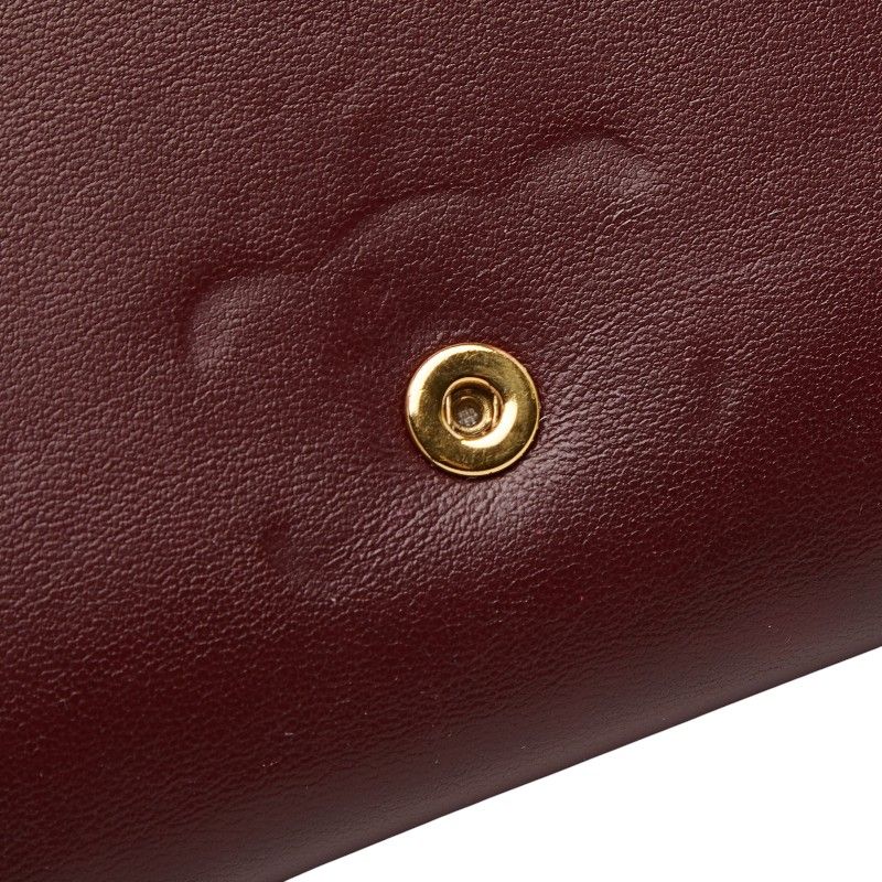 Celine Triomphe Wine Red Gold Leather
