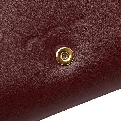 Celine Triomphe Wine Red Gold Leather