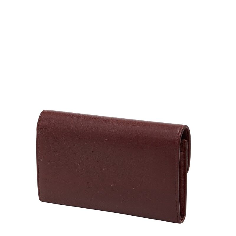 Celine Triomphe Wine Red Gold Leather