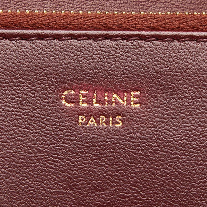 Celine Triomphe Wine Red Gold Leather