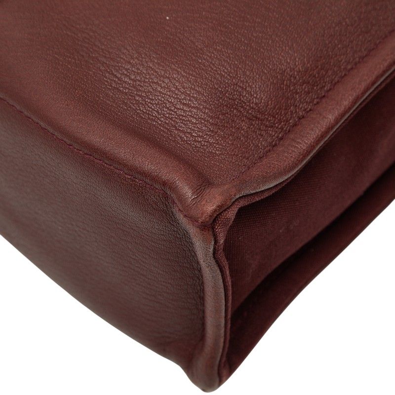 Hermes Fourre Tout MM Half Leather Tote Wine Red Gold Canvas