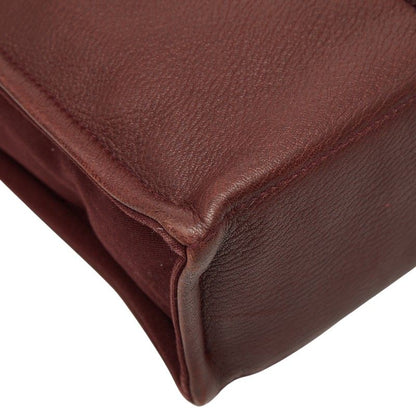 Hermes Fourre Tout MM Half Leather Tote Wine Red Gold Canvas