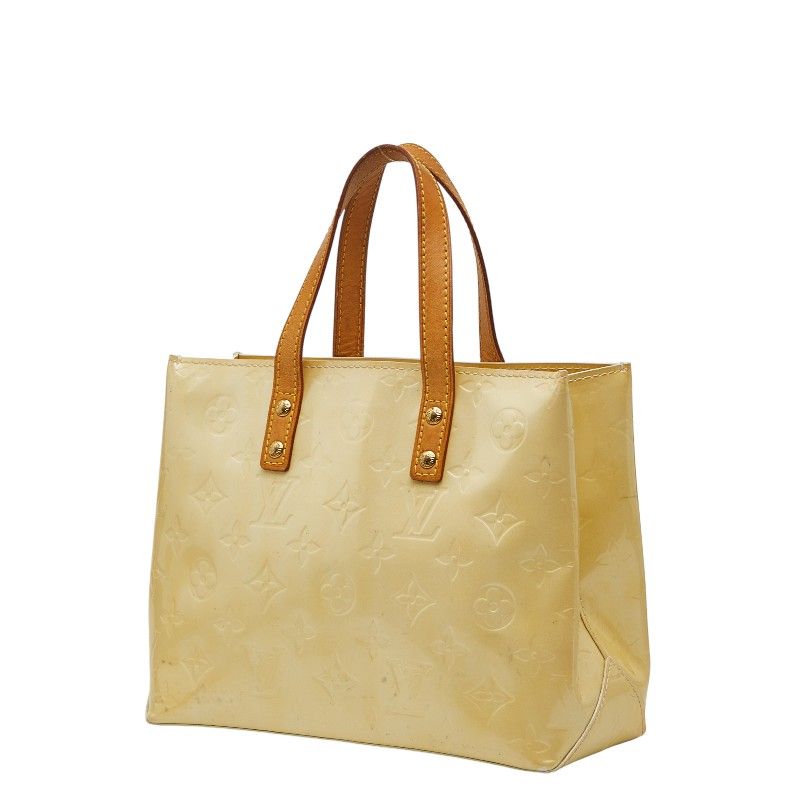 Louis Vuitton Monogram Vernis Reed PM Beige Patent Leather Handbag