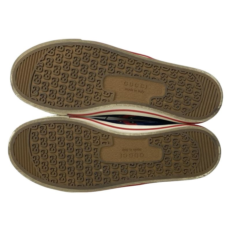 Gucci Sneakers 8 Dark Navy Gold Green Tennis Leather