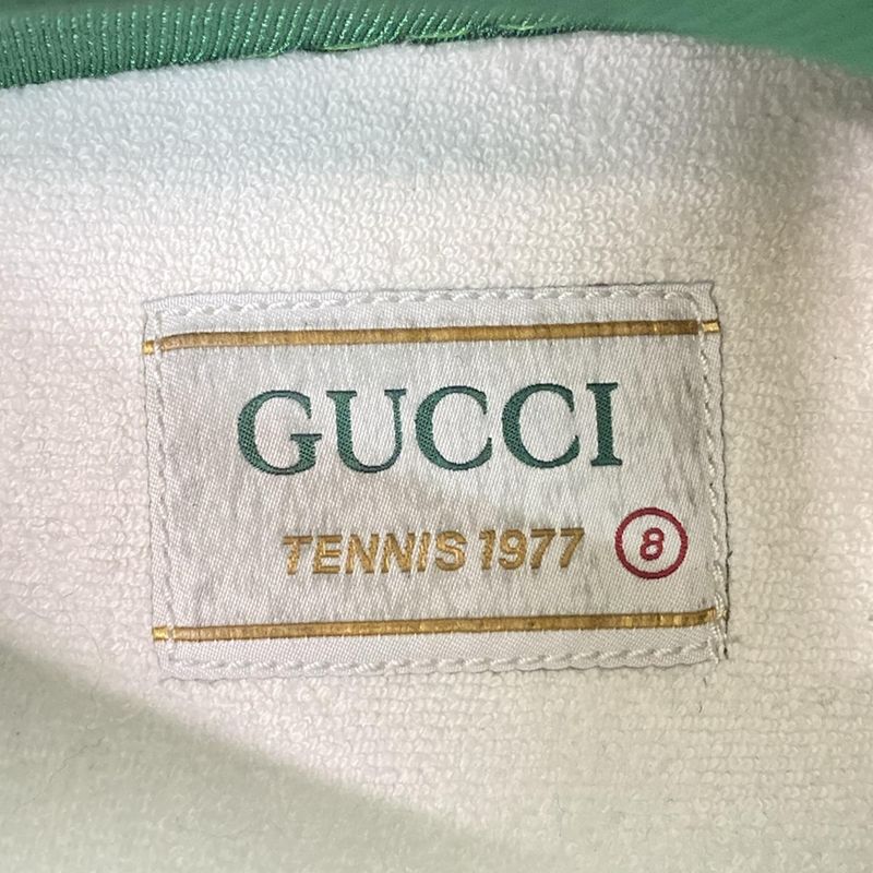 Gucci Sneakers 8 Dark Navy Gold Green Tennis Leather