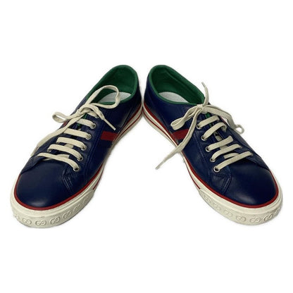 Gucci Sneakers 8 Dark Navy Gold Green Tennis Leather