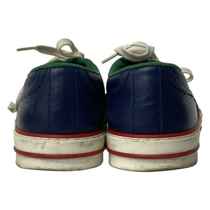 Gucci Sneakers 8 Dark Navy Gold Green Tennis Leather