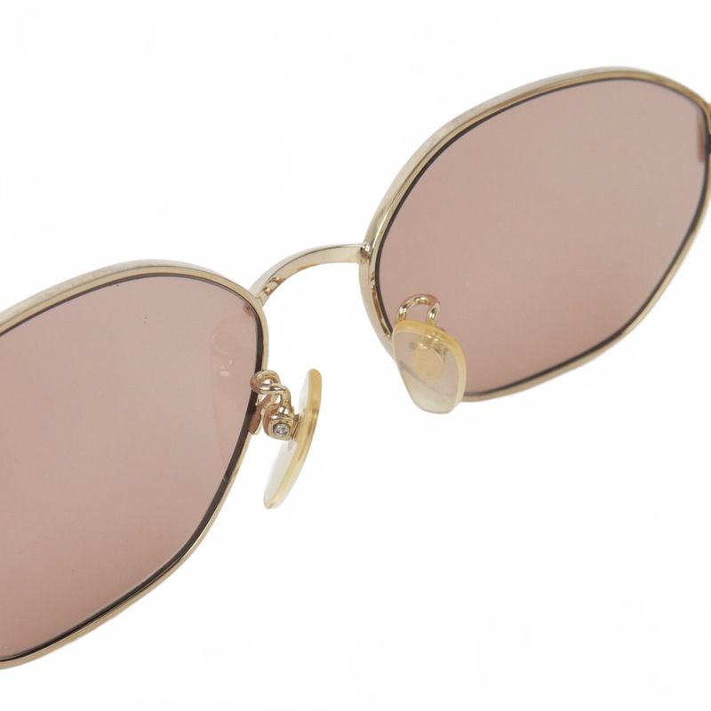Saint Laurent Yves Vintage Oval Sunglasses Metal Frame Gold