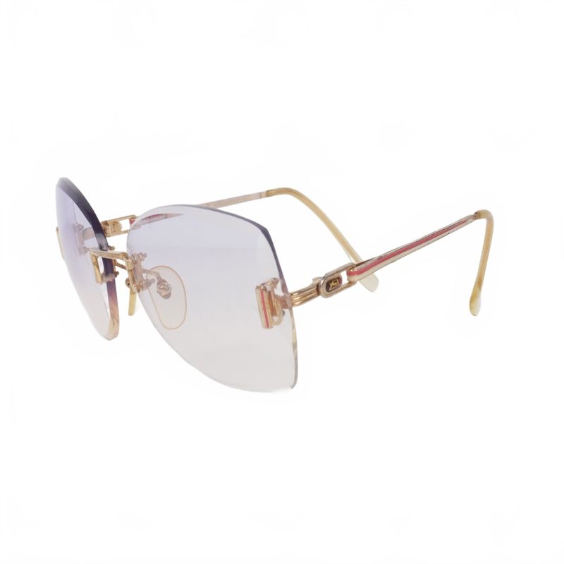 Saint Laurent Yves Rimless Vintage Sunglasses Gold